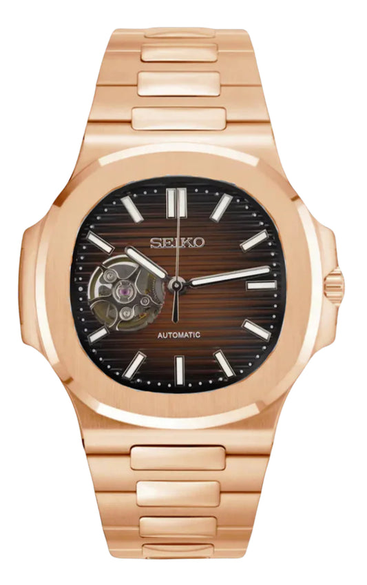 Lumière Nautilus Open Heart Rosé Gold (Brown)